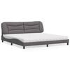 vidaXL Cama con colch&oacute;n Hvar cuero sint&eacute;tico gris 200x200 cm