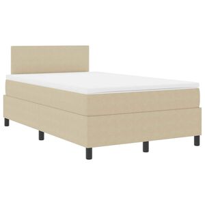 vidaXL Cama Box Spring LED Gris claro y . 120 x 190 cm Tela de Pana