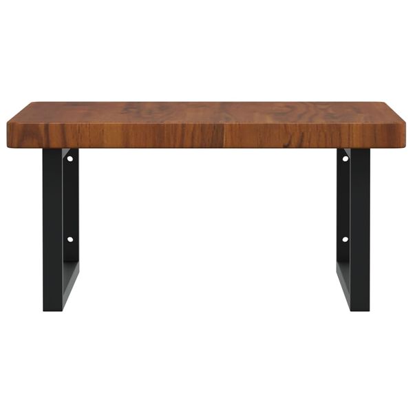 vidaXL Estante de lavabo de pared de acero y madera maciza de roble