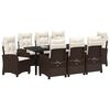 vidaXL Conjunto de Comedor de Jard&iacute;n 9 pcs Marr&oacute;n rat&aacute;n sint&eacute;tico