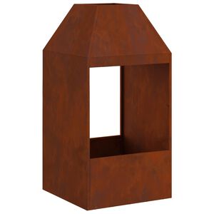 vidaXL Hoguera Marr&oacute;n 50 x 50 x 100 cm Acero autopatinable