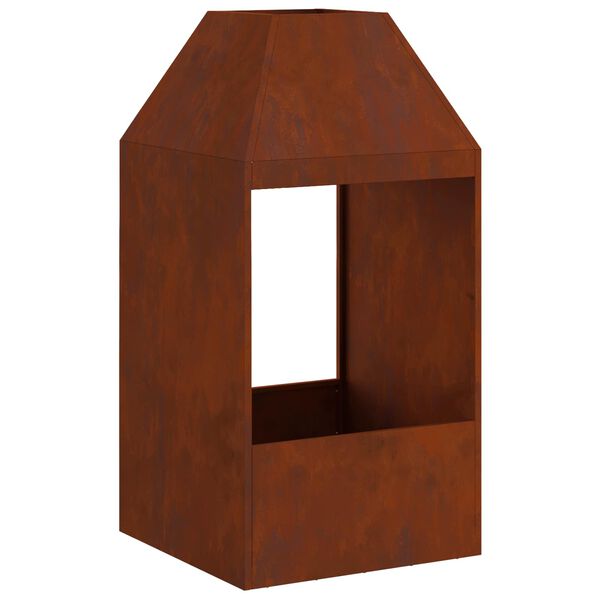 vidaXL Hoguera Marr&oacute;n 50 x 50 x 100 cm Acero autopatinable