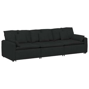 vidaXL Sof&aacute; modular con cojines negros