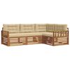 vidaXL Conjunto de sof&aacute;s de exterior con coj&iacute;n 4 pcs Natural y Beige