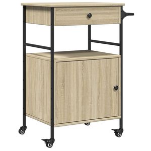 vidaXL Carrito de cocina madera ingenier&iacute;a roble Sonoma 56x43x89,5 cm