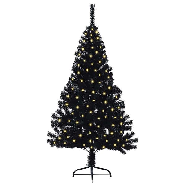vidaXL &Aacute;rbol de Navidad Artificial Preiluminado Negro 120 cm PVC