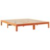 vidaXL Estructura cama familiar sin colch&oacute;n marr&oacute;n encerado 270x200 cm