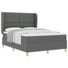 vidaXL Cama tipo Box Spring con cabecera Gris oscuro 200 x 160 cm tela