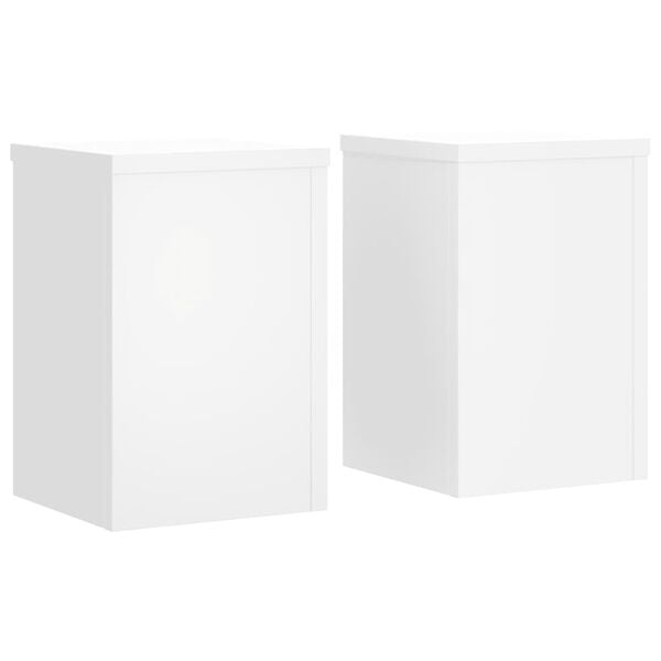 vidaXL Soportes de plantas 2 uds madera ingenier&iacute;a blanco 20x20x30 cm