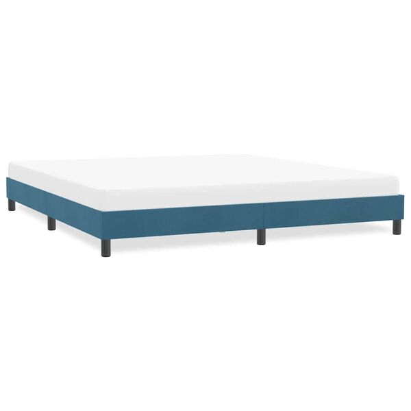 vidaXL Estructura de cama sin colch&oacute;n terciopelo azul oscuro 180x220cm