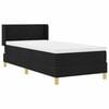 vidaXL Cama tipo Box Spring con colch&oacute;n Negro 200 x 90 cm Poli&eacute;ster