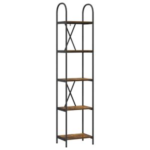 vidaXL Estante de libros 5 niveles 40 x 30 x 183 cm Roble ahumado