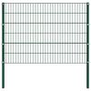 vidaXL Panel de valla con postes de hierro 694,5x120 cm verde