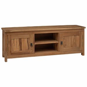vidaXL Mueble de TV 110 x 30 x 40 cm Natural Madera de teca maciza