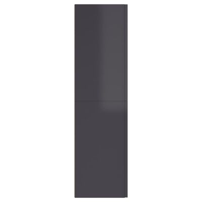 vidaXL Mueble TV madera contrachapada gris brillante 30,5x30x110 cm