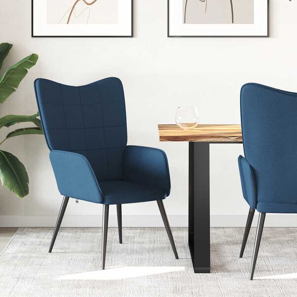 vidaXL Sill&oacute;n de relax de tela azul