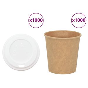 vidaXL Vasos de café de papel con tapa 1000 uds 4oz 100ml