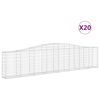 vidaXL Cestas de gaviones 20 uds forma de arco hierro 400x30x80/100 cm