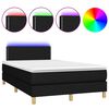 vidaXL Cama box spring con colch&oacute;n LED tela negro 120x200 cm