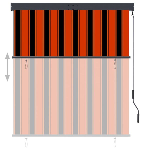 vidaXL Estor enrollable de exterior naranja y marr&oacute;n 140x250 cm