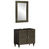 vidaXL Conjunto de muebles de ba&ntilde;o 2 piezas madera maciza de mango