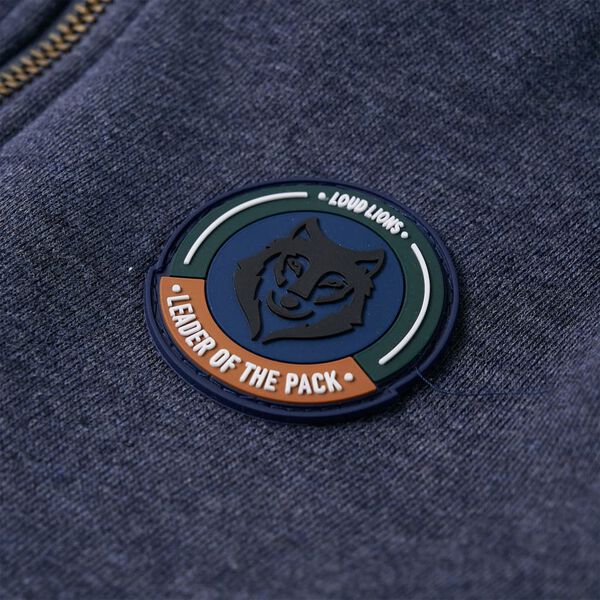 Sudadera infantil con capucha y cremallera azul oscuro m&eacute;lange 92