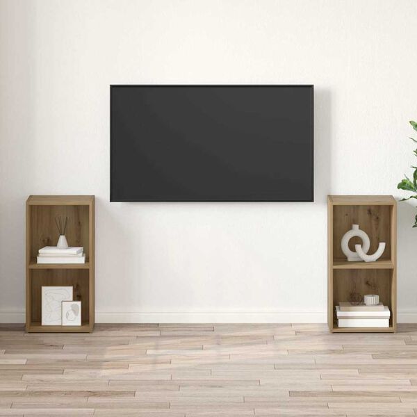 vidaXL Conjunto de mueble de TV 2 pcs Roble artesanal