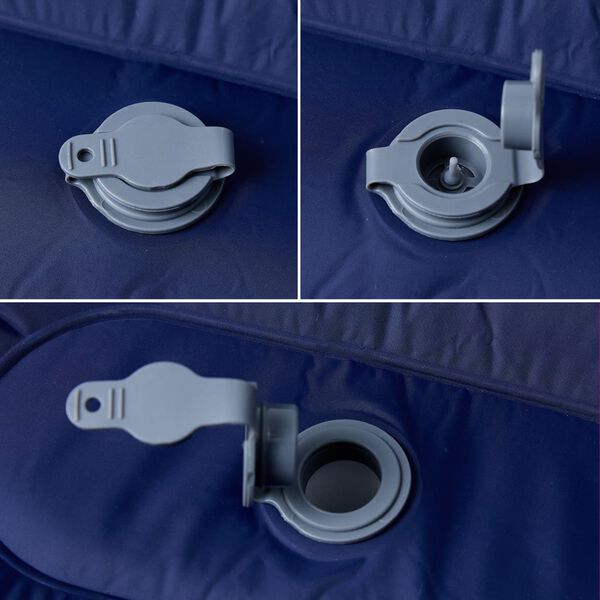 vidaXL Colchón de camping autoinflable con almohada 1 persona azul