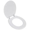 vidaXL Asiento inodoro WC MDF tapa dise&ntilde;o blanco