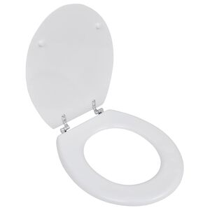 vidaXL Asiento inodoro WC MDF tapa dise&ntilde;o blanco