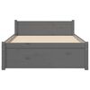 vidaXL Estructura de cama individual sin colch&oacute;n madera gris 75x190 cm