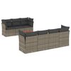 vidaXL Set de sof&aacute;s de jard&iacute;n y cojines 8 piezas rat&aacute;n sint&eacute;tico gris