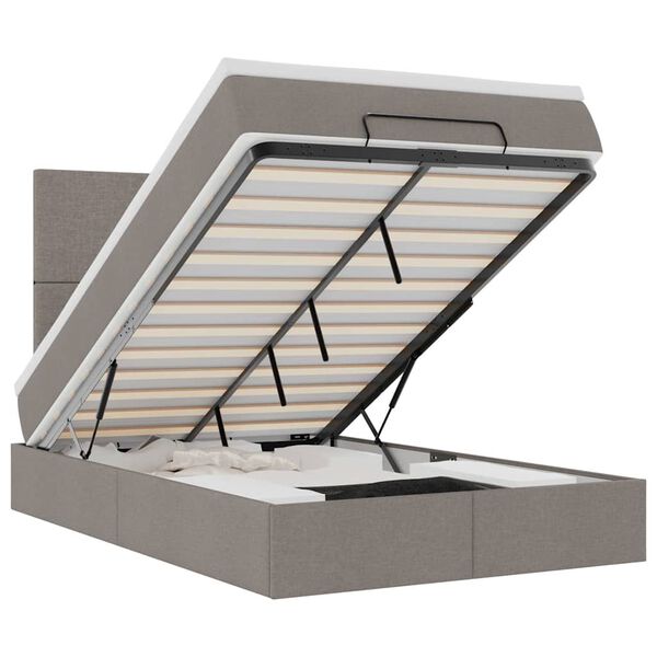 vidaXL Estructura de cama otomana colch&oacute;n tela topo 120x190 cm