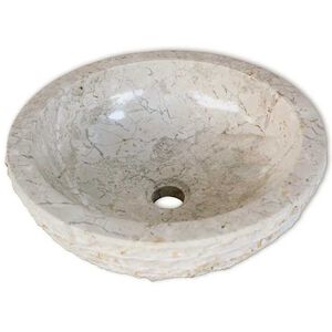 vidaXL Lavabo de m&aacute;rmol 40 cm color crema