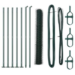 vidaXL Poste de Valla Verde