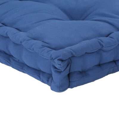 vidaXL Cojín para palés algodón azul claro 120x80x10 cm