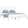 vidaXL Estructura de cama de madera maciza blanca 135x190 cm