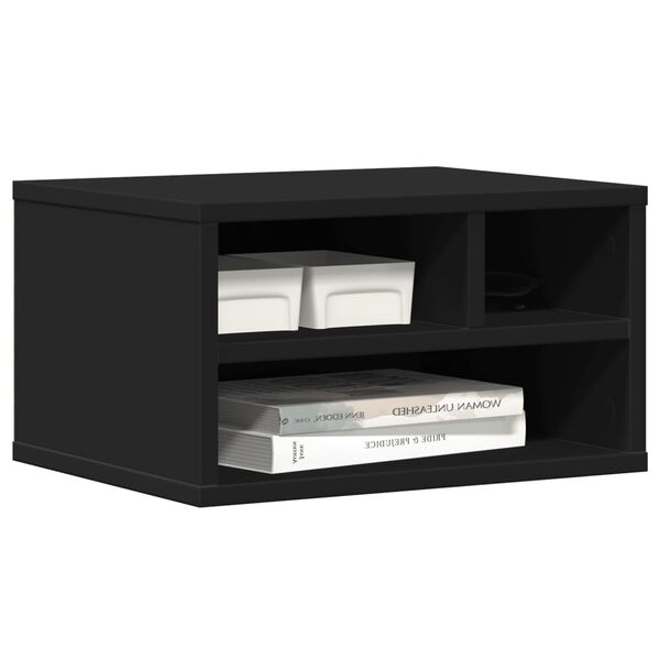 vidaXL Soporte de impresora madera ingenier&iacute;a negro 40x32x22,5 cm