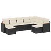 vidaXL Set de sof&aacute;s de jard&iacute;n 8 piezas y cojines rat&aacute;n sint&eacute;tico negro