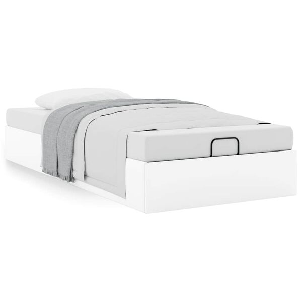 vidaXL Estructura de cama otomana sin colch&oacute;n blanco 90x200 cm