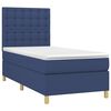 vidaXL Cama box spring con colch&oacute;n tela azul 90x190 cm