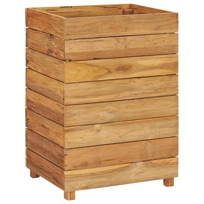vidaXL Arriate elevado madera de teca reciclada y acero 50x40x72 cm