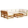 vidaXL Juego de muebles jard&iacute;n 7 pzas con cojines madera maciza acacia