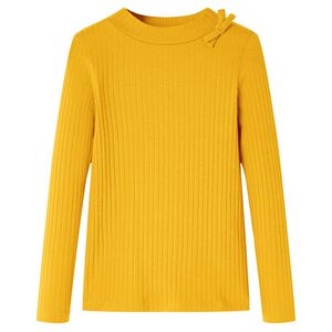 Camiseta infantil de manga larga color ocre 92