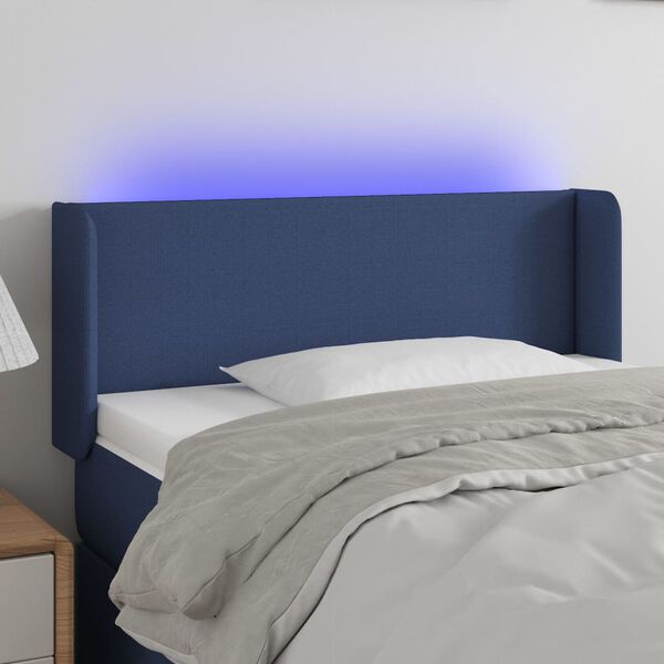 vidaXL Cabecero con LED de tela azul 83x16x78/88 cm