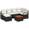 vidaXL Conjunto de sof&aacute;s de jard&iacute;n 7 uds. Negro rat&aacute;n sint&eacute;tico