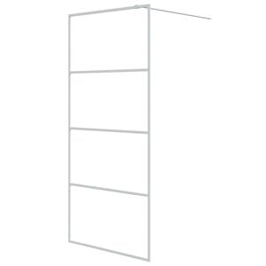 vidaXL Mampara de ducha vidrio ESG transparente blanco 90x195 cm