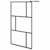 vidaXL Mampara de ducha accesible con vidrio templado negro 115x195 cm