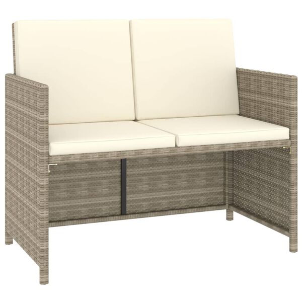 vidaXL Set comedor de jard&iacute;n 6 piezas y cojines rat&aacute;n sint&eacute;tico beige