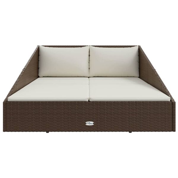 vidaXL Tumbona cama de jardín ratán sintético marrón 110x200 cm
